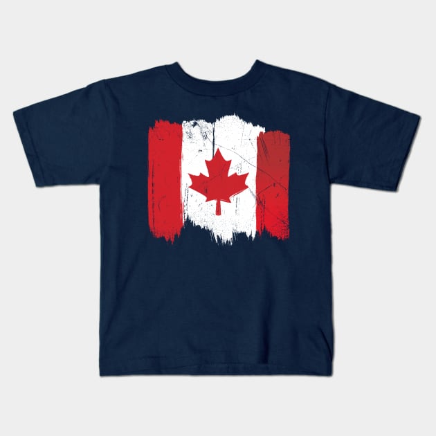 Canadian Flag: Distressed Paint Kids T-Shirt by bluerockproducts